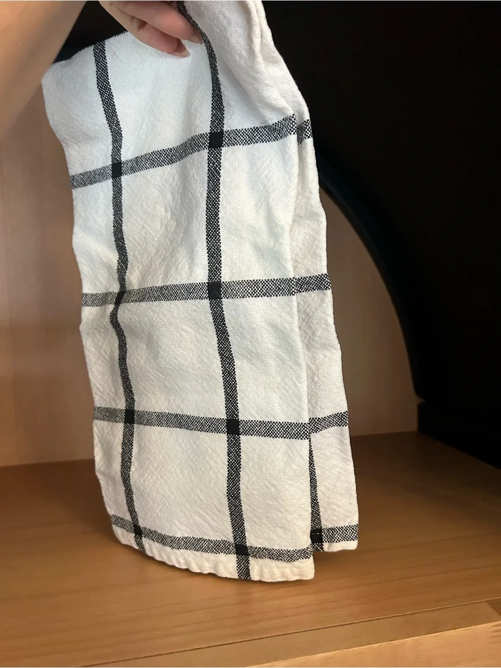 Black & White Grid Kitchen Towel 100% Cotton